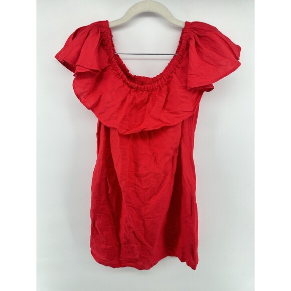 Tommy Bahama Coral Linen Blend Sun Dress Cover Up  Fits Like XS - Picture 3 of 4